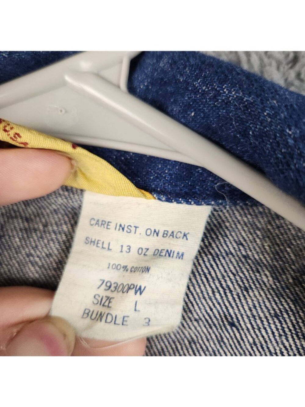 VTG Wrangler Rustler 80's Denim Jacket Tag Large Fit Med USA Made 13oz Trucker - Picture 4 of 15